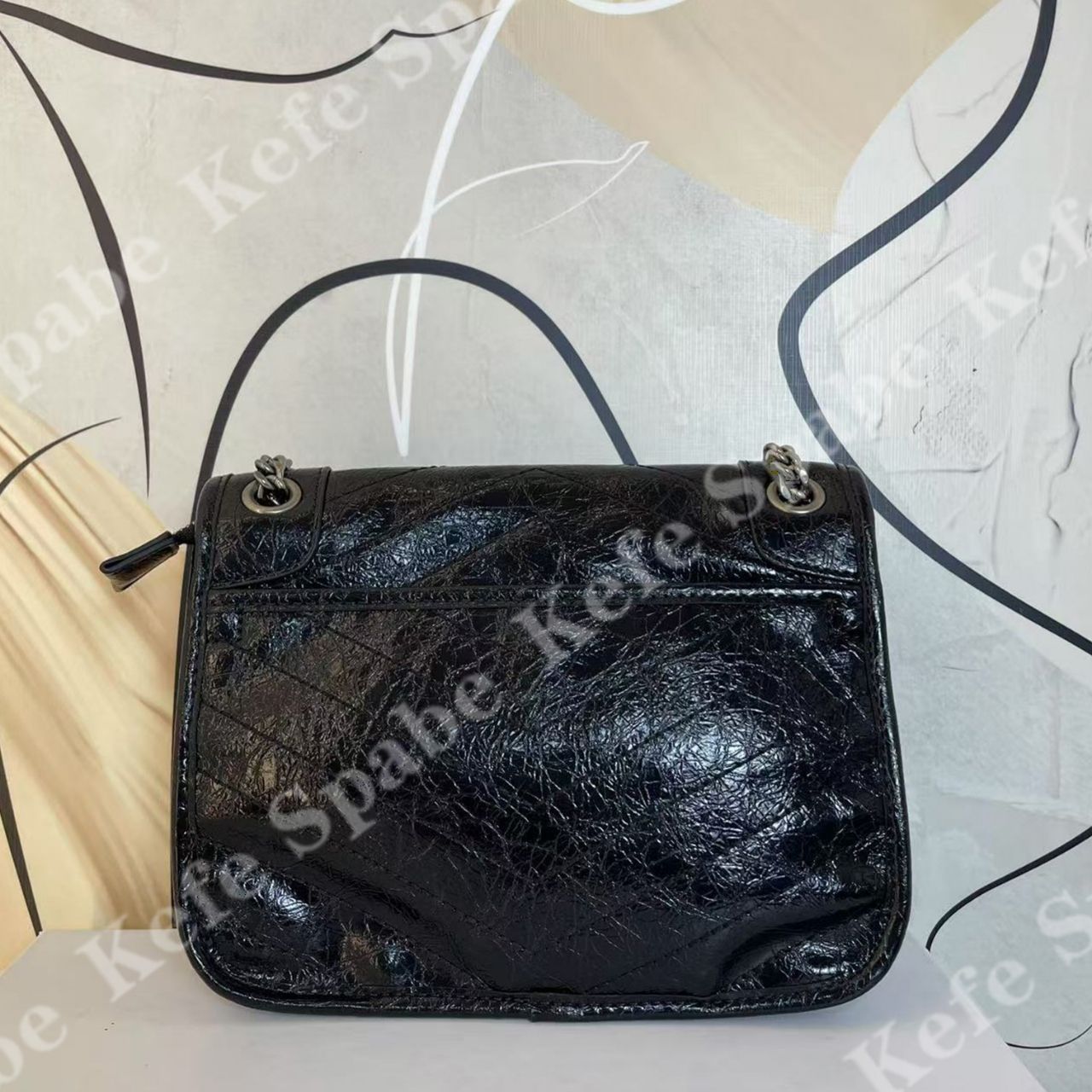 HM014  P25新款黑色小号流浪链条单肩斜挎包-1