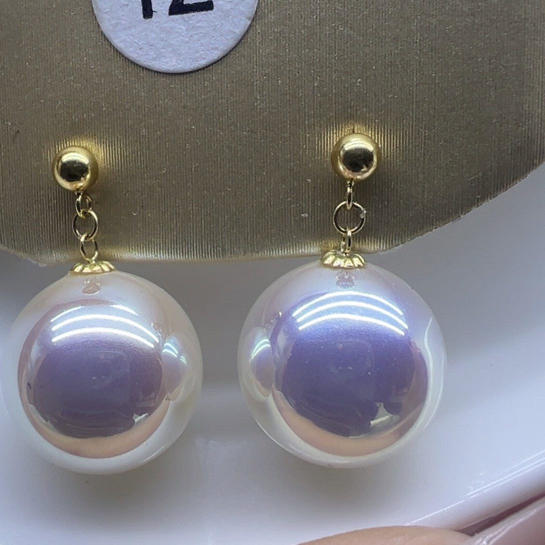 18K金镶嵌耳饰淡水珍珠