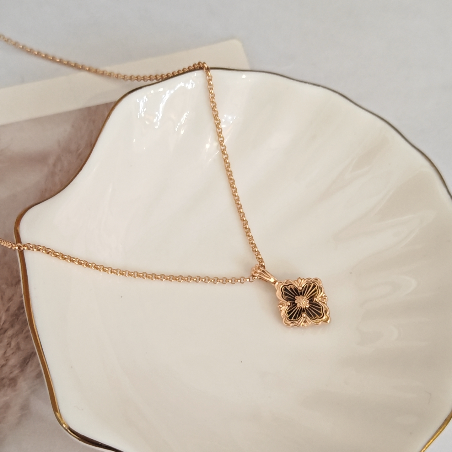 99新 BVLGARI/宝格丽 布契拉提Opera项链（黑）/K玫/#43cm/23年盒证