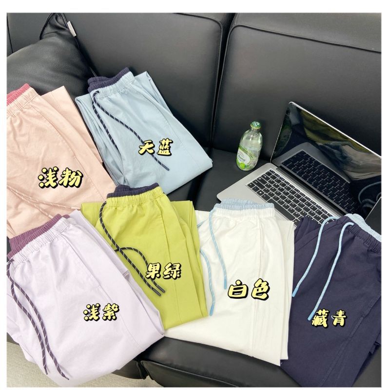 【撞色腰香蕉】外贸订单纯色香蕉工装裤百搭显瘦抽绳撞色腰休闲裤