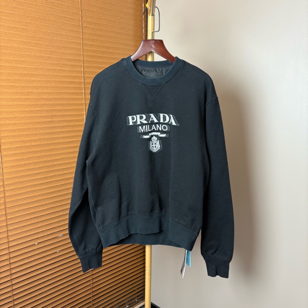 PRADA 普拉达 黑色印花logo卫衣 XS码/95新/公价10900/fg202659