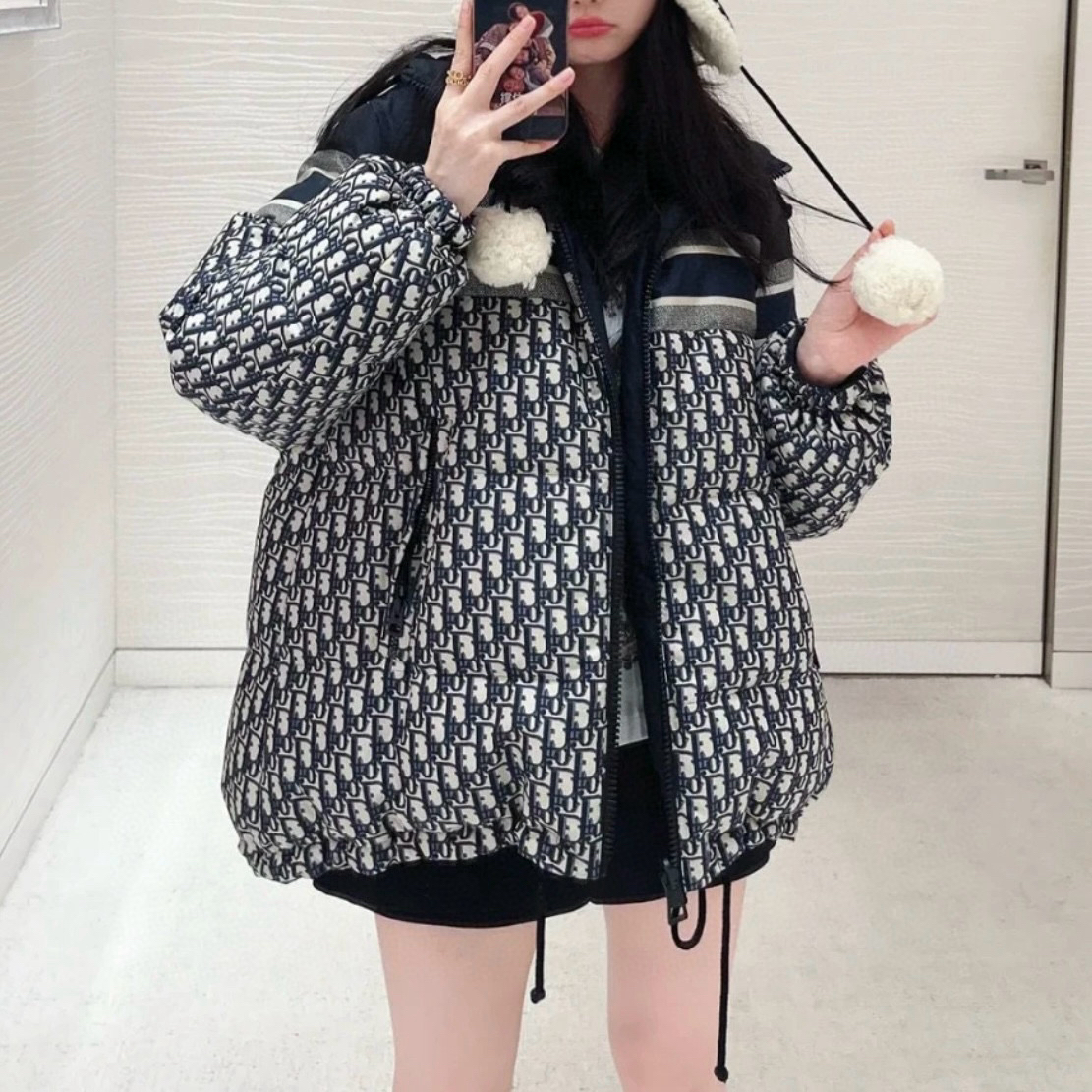 未使用 DIOR/迪奥 双面穿满印连帽拉链外套 M码 P01052