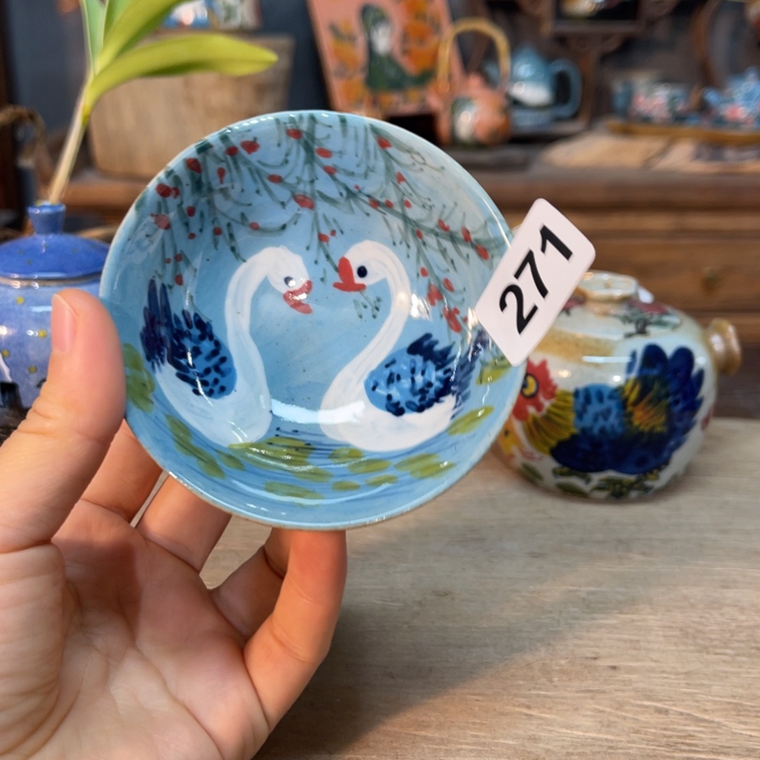 壶素浅陶瓷手工手绘