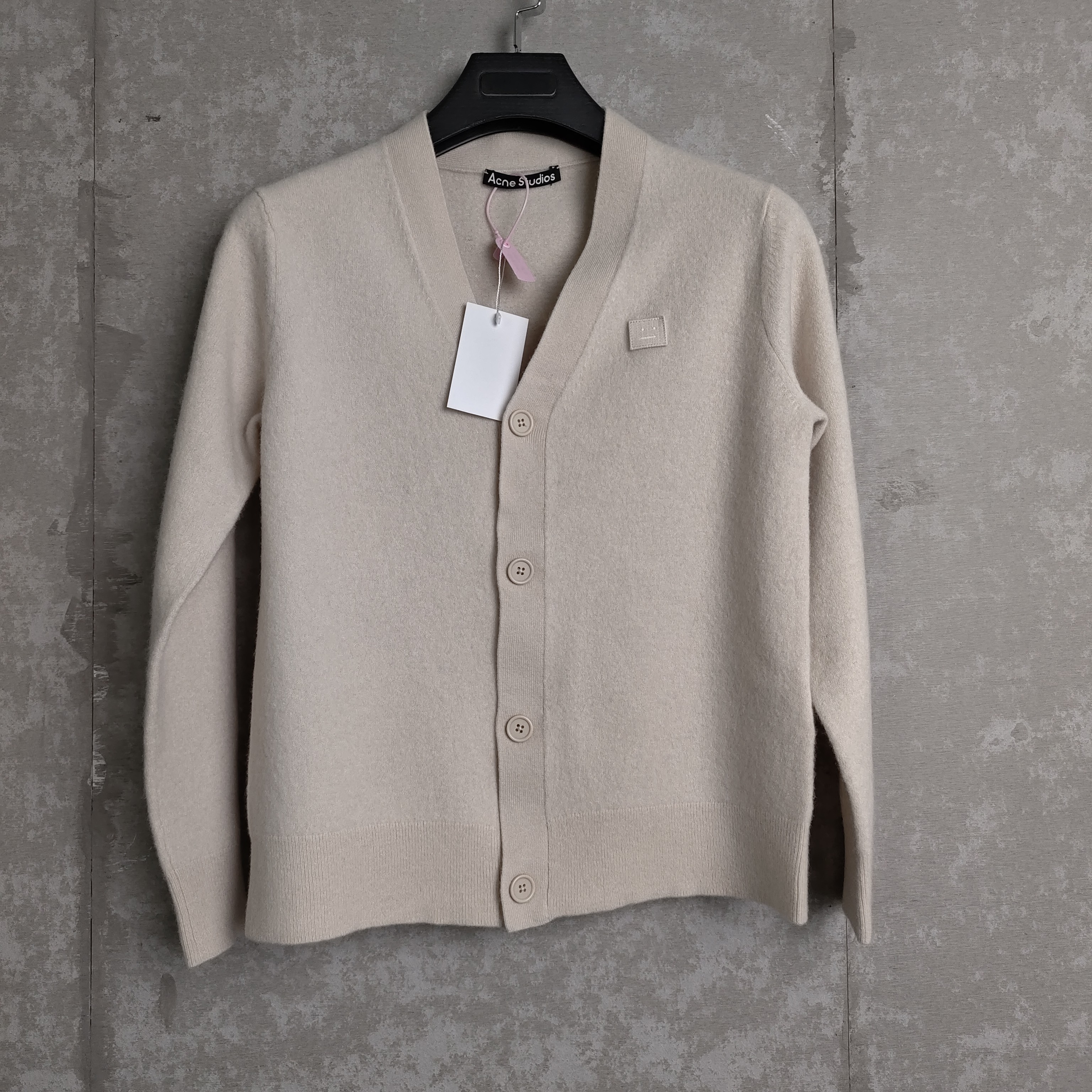 未使用 Acne studio M*1/ancestudio笑脸logo针织开衫/14580/JP