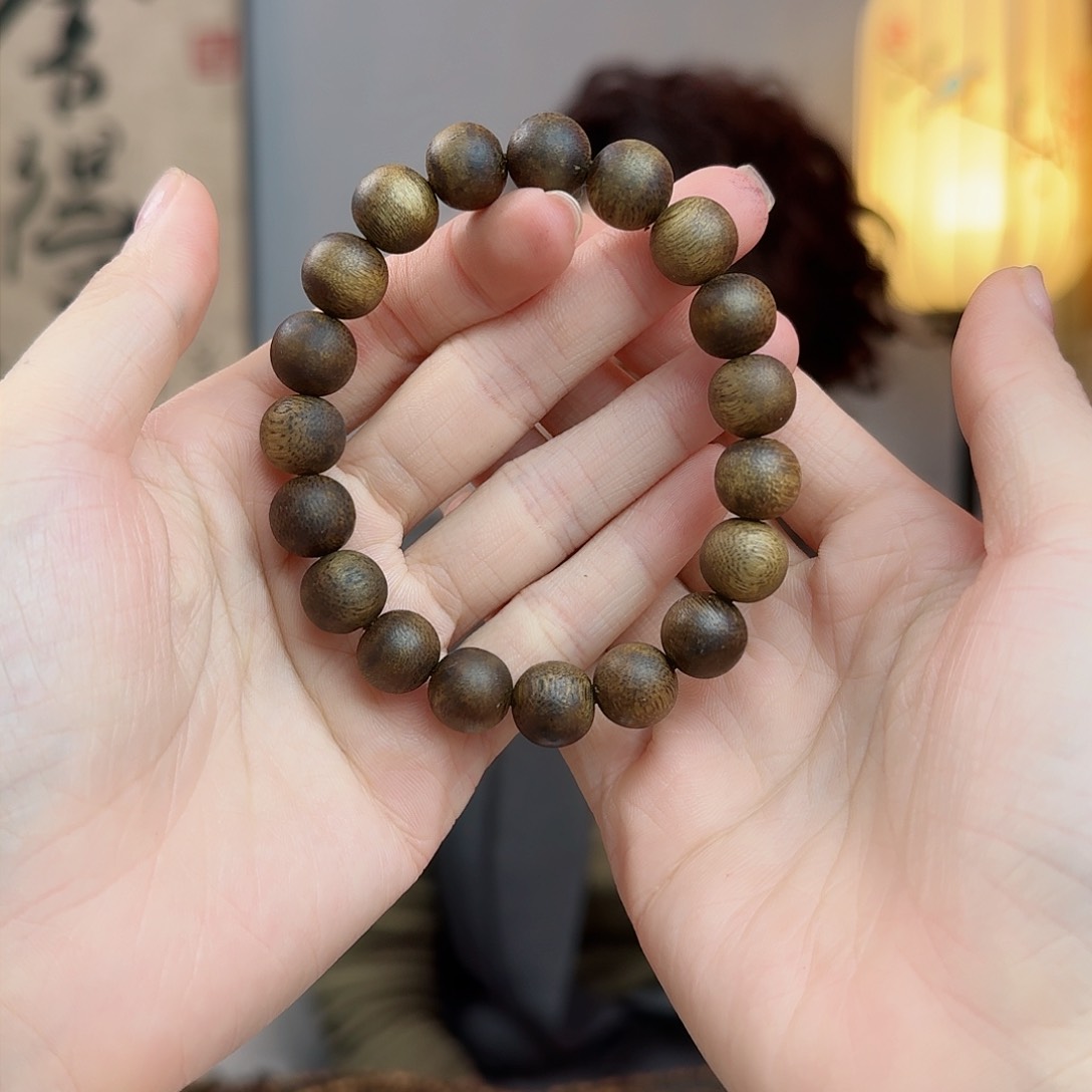 沉香手串海南金沙叶绿奇楠1.1