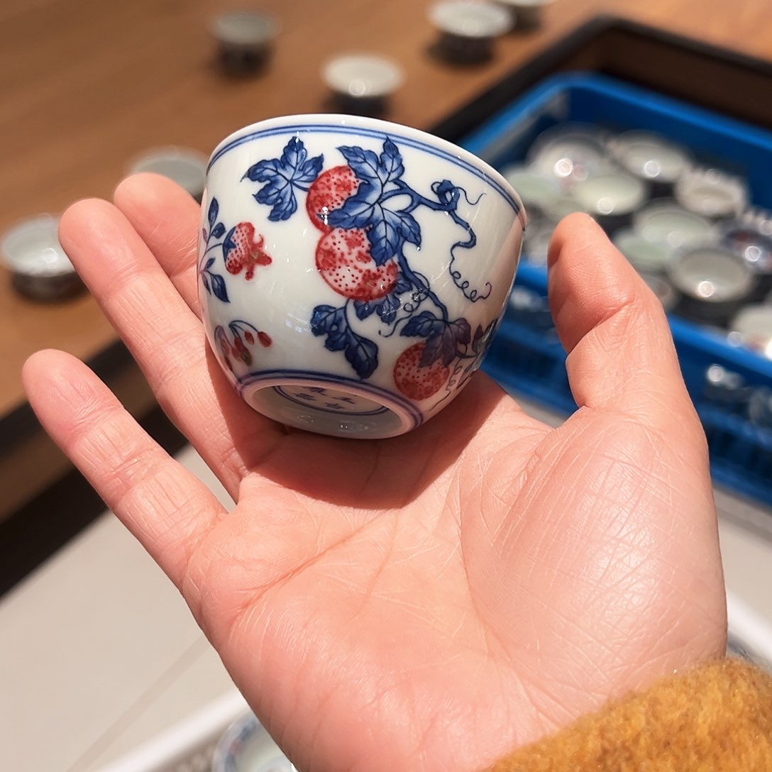 微瑕臻玉古坊原矿青花釉里红