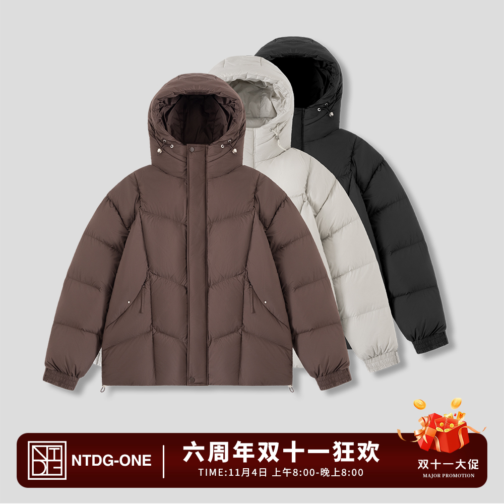 NTDG-ONE冬季新款90白鸭绒加厚时尚蓬松百搭连帽羽绒服DY25612