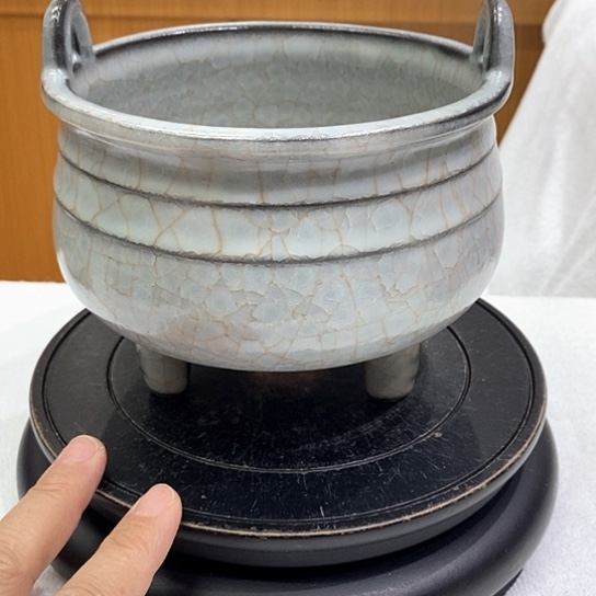摆件听**云官窑冰裂纹香炉