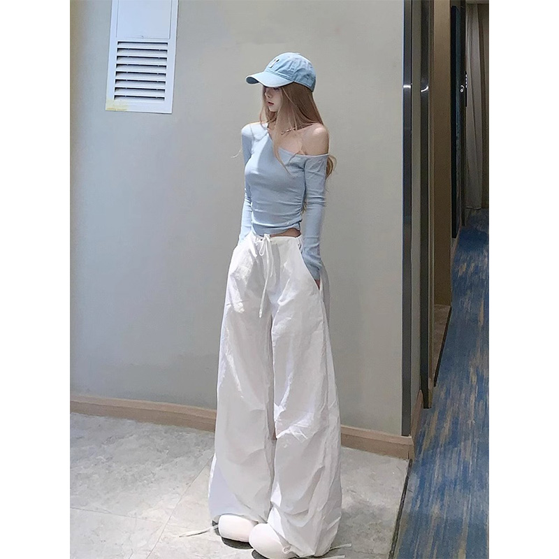 夏季一整套ootd穿搭独特绝美初春小套装韩里韩气减龄阔腿裤两件套