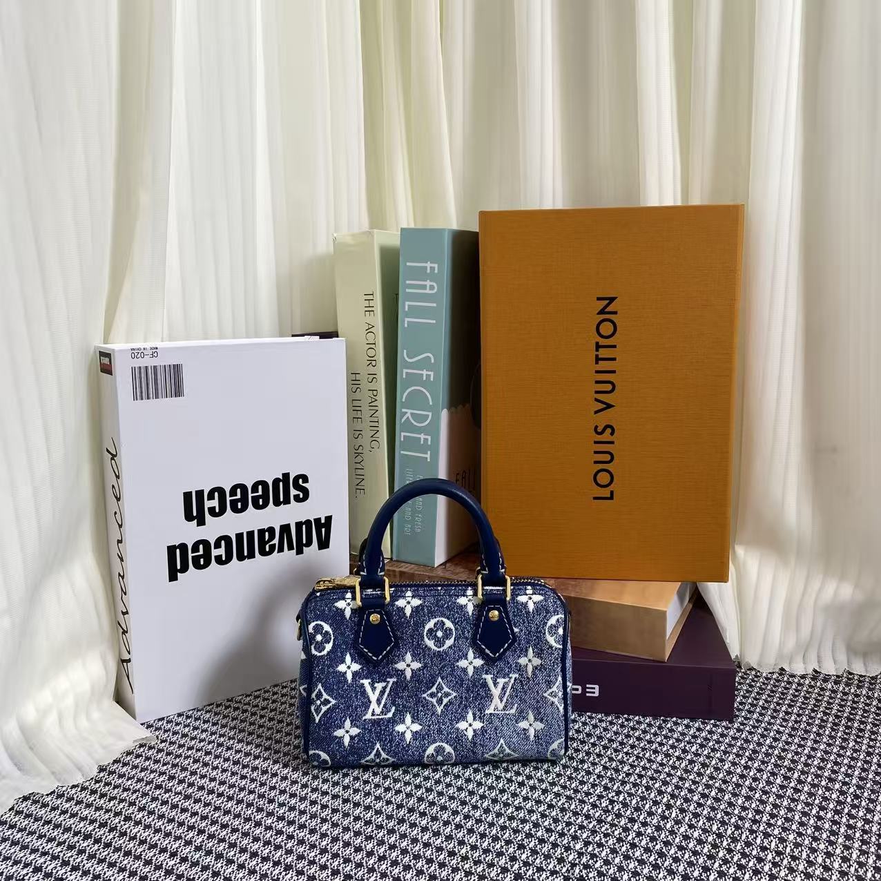 99新 LouisVuitton/路易威登 二手奢侈品牛仔蓝渐变 斜挎包 