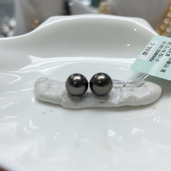 海水珍珠耳饰银S925镶嵌9-10mm