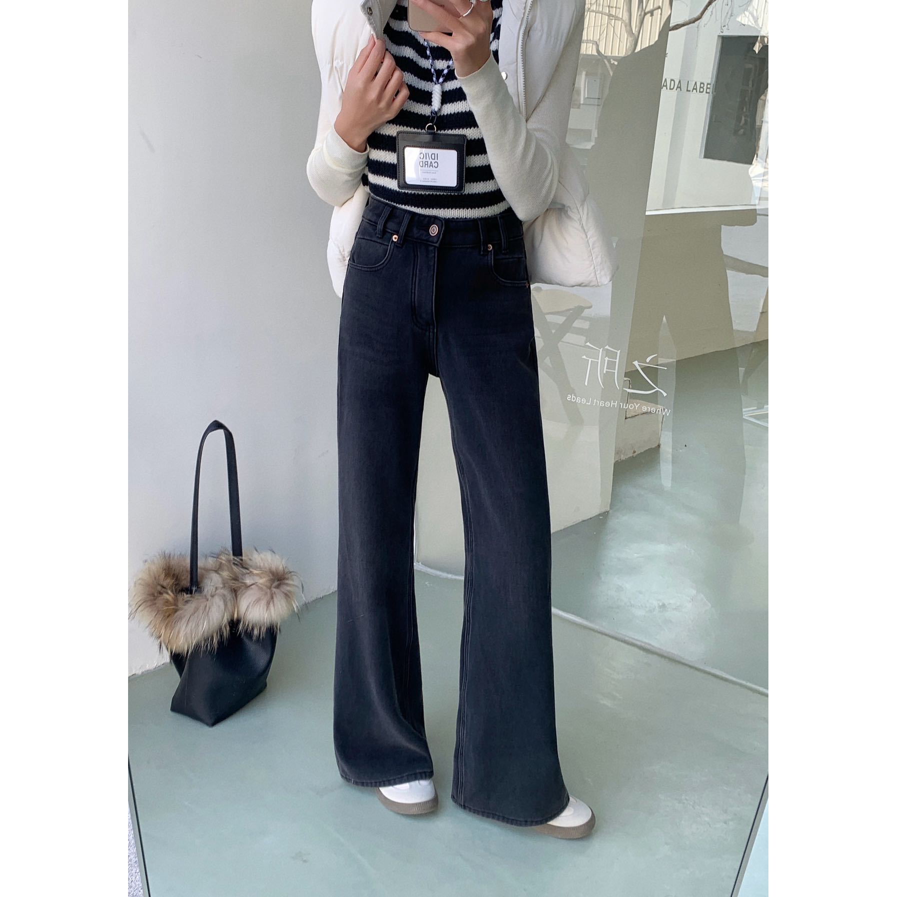 新款气质休闲韩版简约肢体休闲牛仔裤K77086 