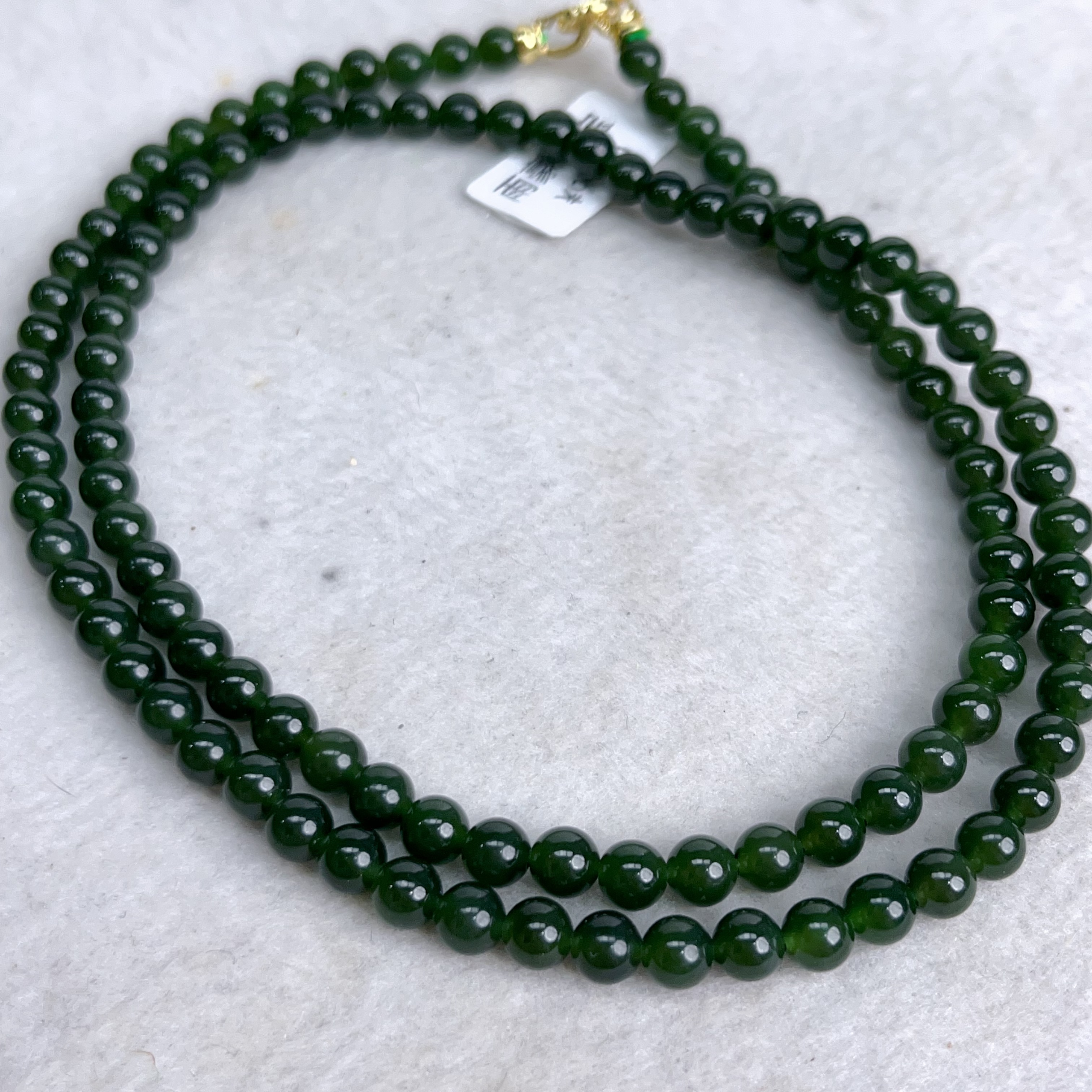 俄碧卡6mm无黑菠菜绿毛衣链百搭连万能链女士女款双层多圈绿色