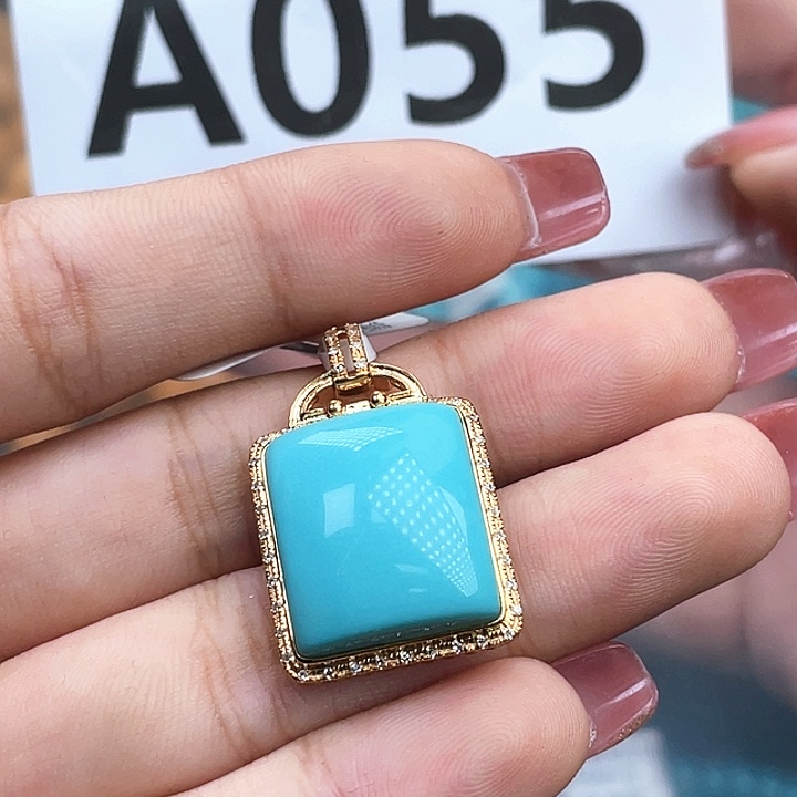 绿松石珠宝奇石18K金镶嵌