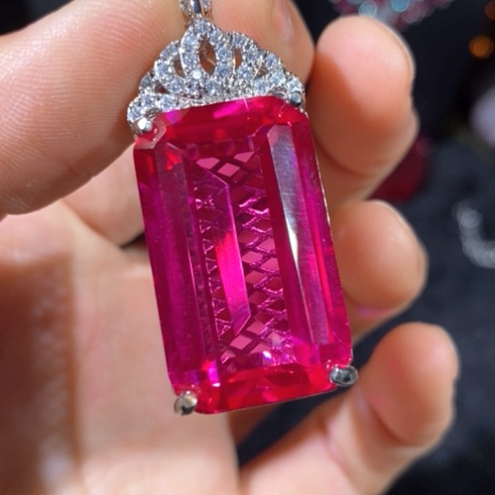 红宝石戒指银S925镶嵌