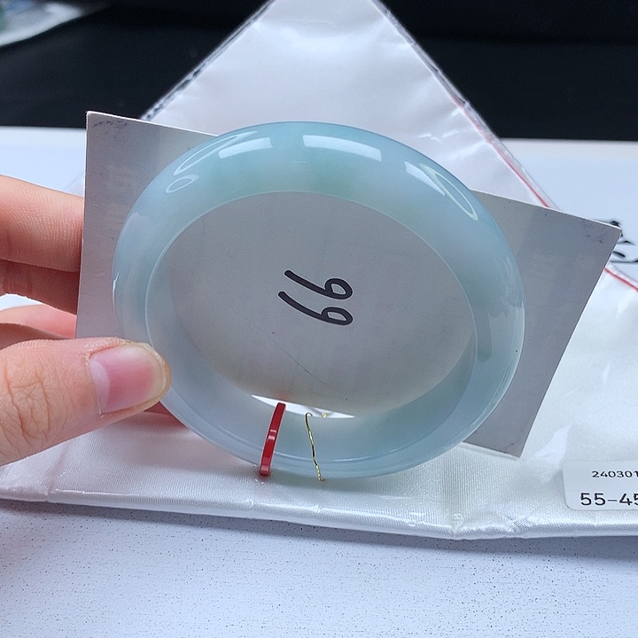 翡翠手镯未镶嵌缅甸天然a货手镯55