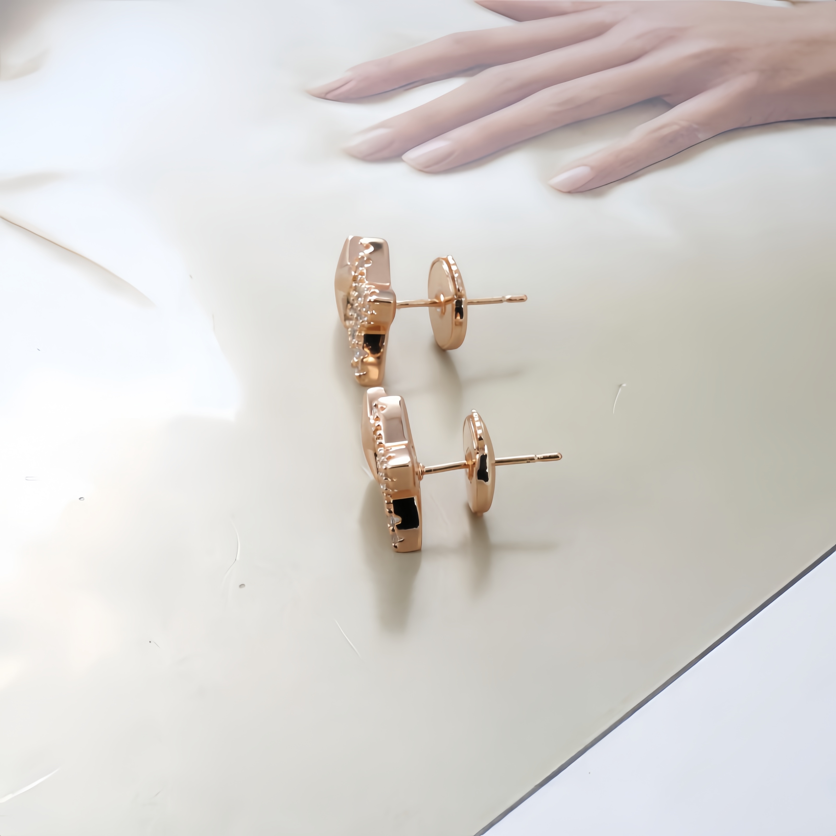 铜合金锆石耳饰 耳环8014