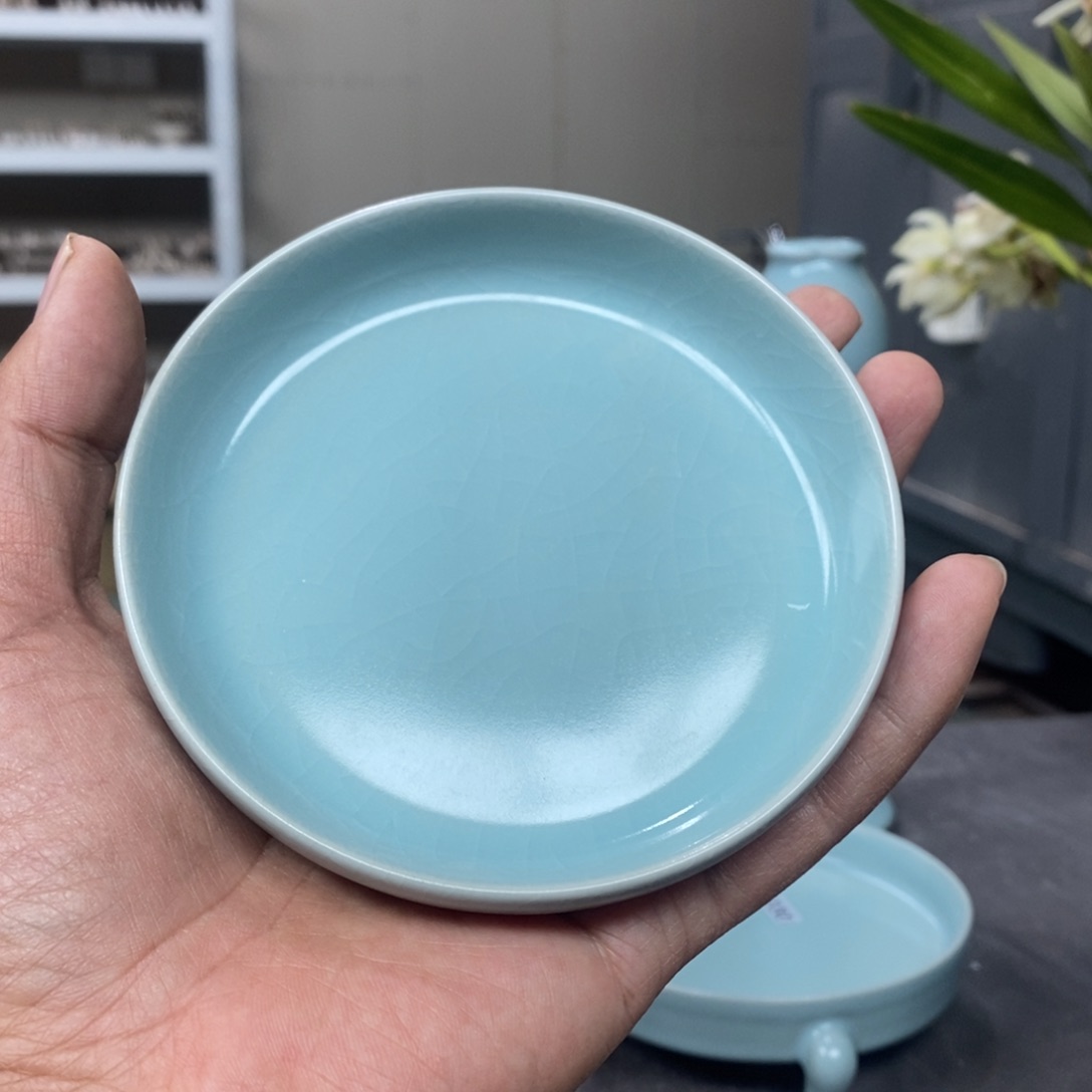 摆件抱朴汝瓷仿古微瑕