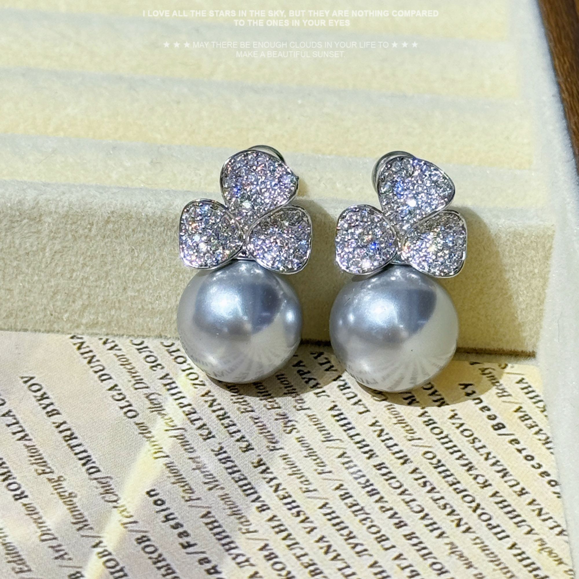 925银耳饰 镶钻满钻精致优雅女耳钉首饰欧美经典耳钉百搭