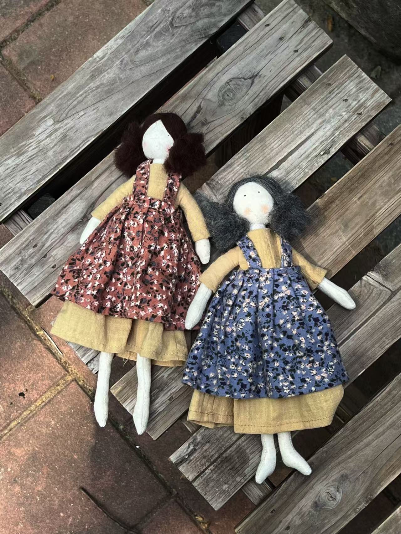 布艺玩偶棉摆件森系玩偶布艺手工棉麻纯棉裙子手作女孩可爱森女系