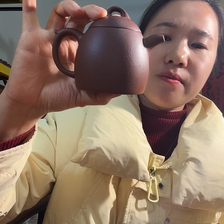 茶壶紫砂紫泥底槽青秦权200cc