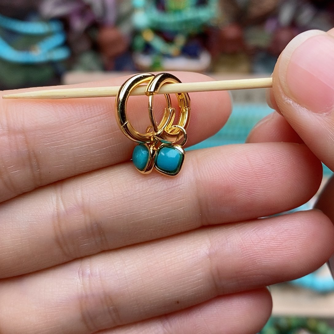 绿松石珠宝奇石银S925镶嵌