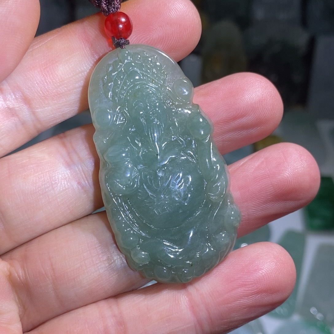 定制翡翠未镶嵌缅甸天然翡翠财神爷