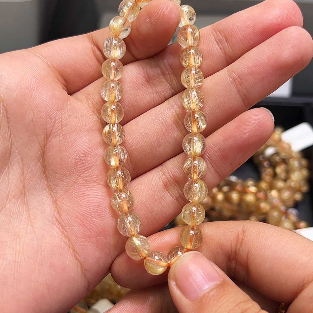 未镶嵌水晶手串天然金发晶