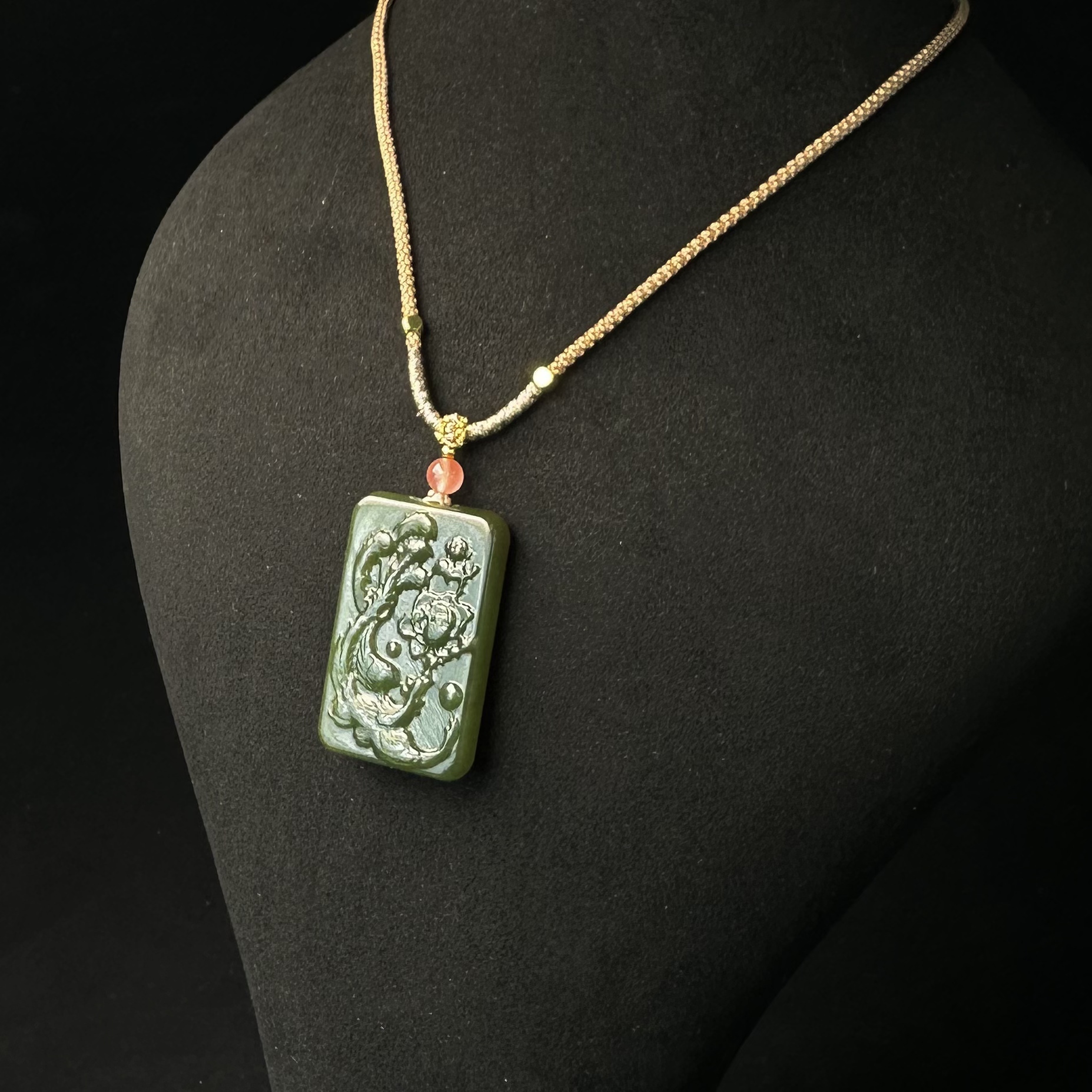 报喜鸟·好事将近 天然和田玉无事牌吊坠