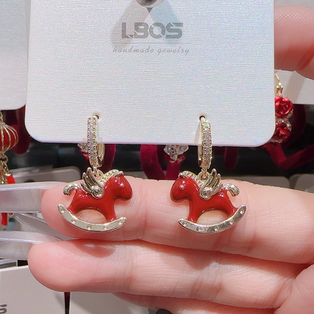 锆石铜合金925银耳环