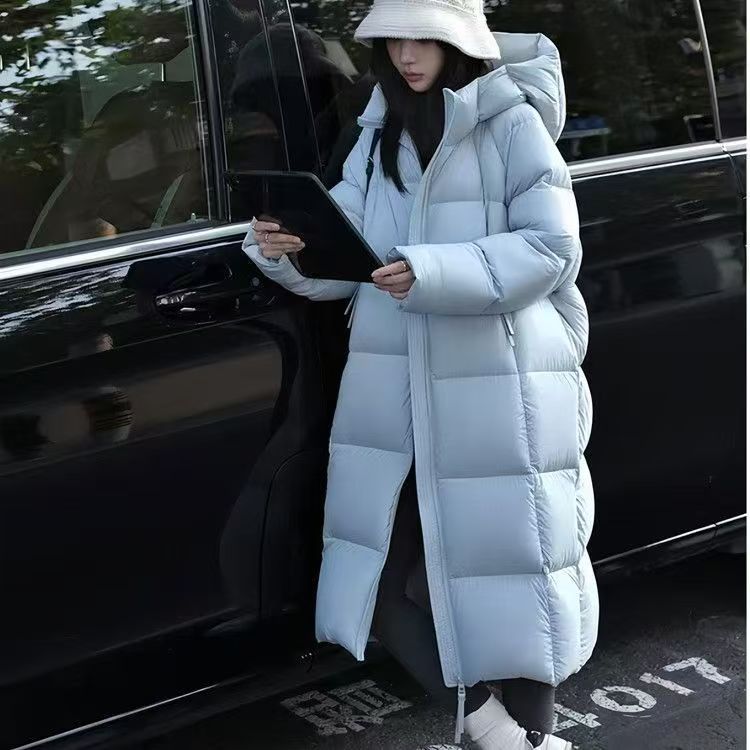 云朵泡芙棉服女长款过膝2025年新款加厚连帽贝贝同款外套8809