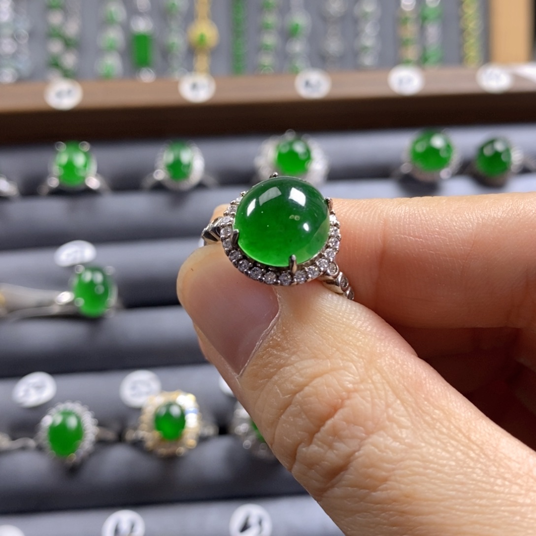 颈饰银S925镶嵌翡翠48号