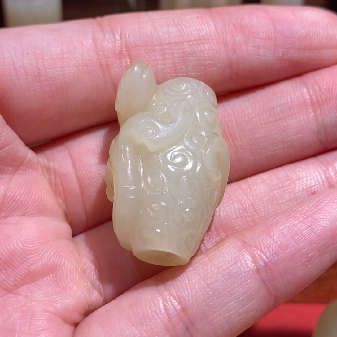 和田玉珠子未镶嵌青*