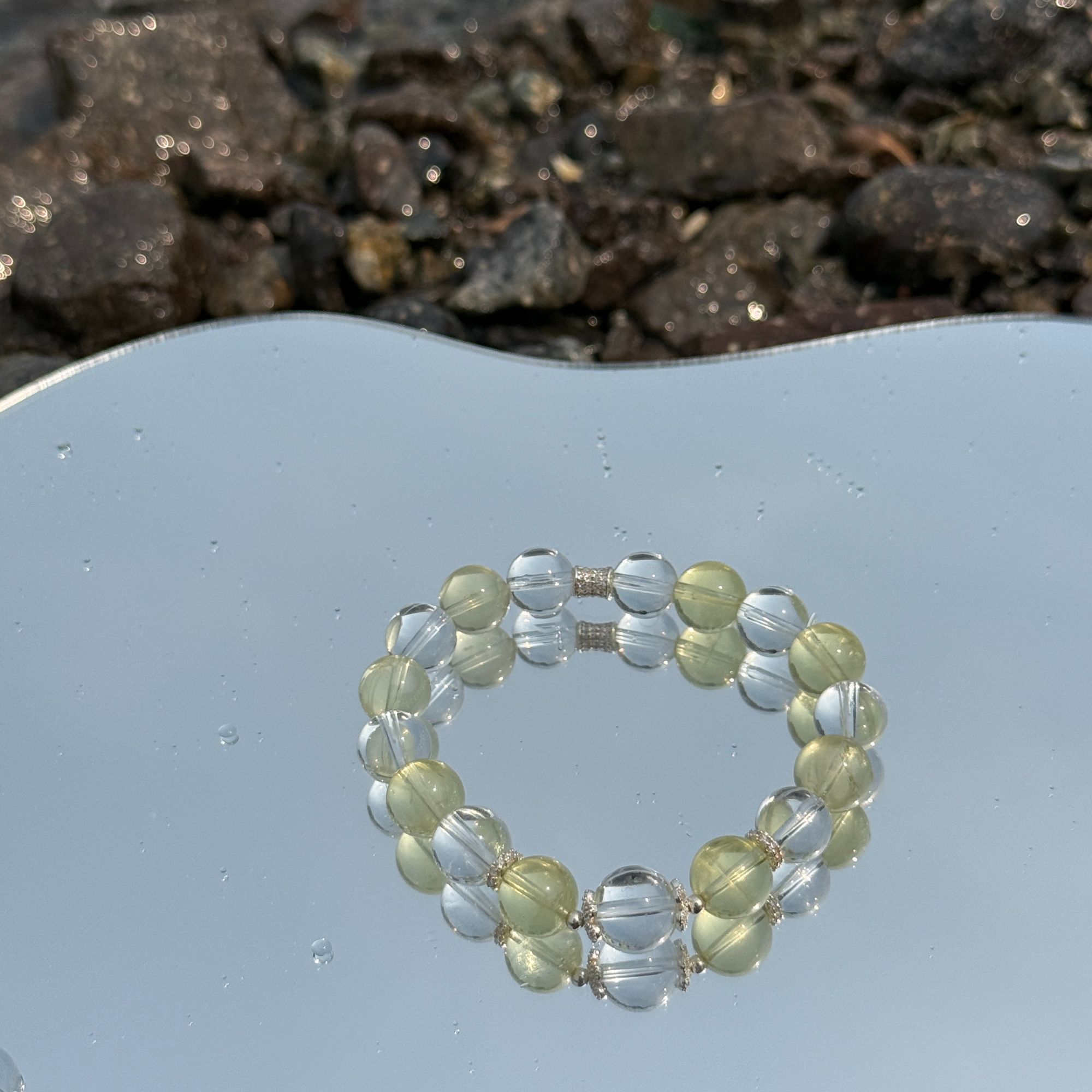 【星河间】柠檬黄水晶白水晶天然水晶925银