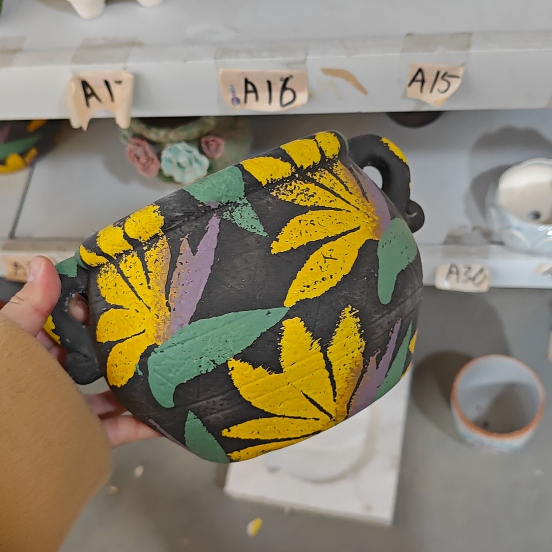 红陶吸水透气的白陶花盆凑满12发货