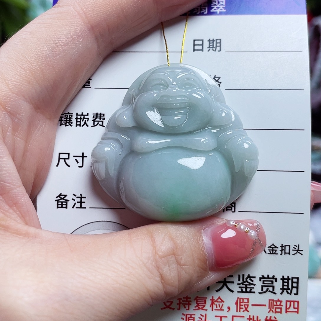 翡翠未镶嵌颈饰佛公03