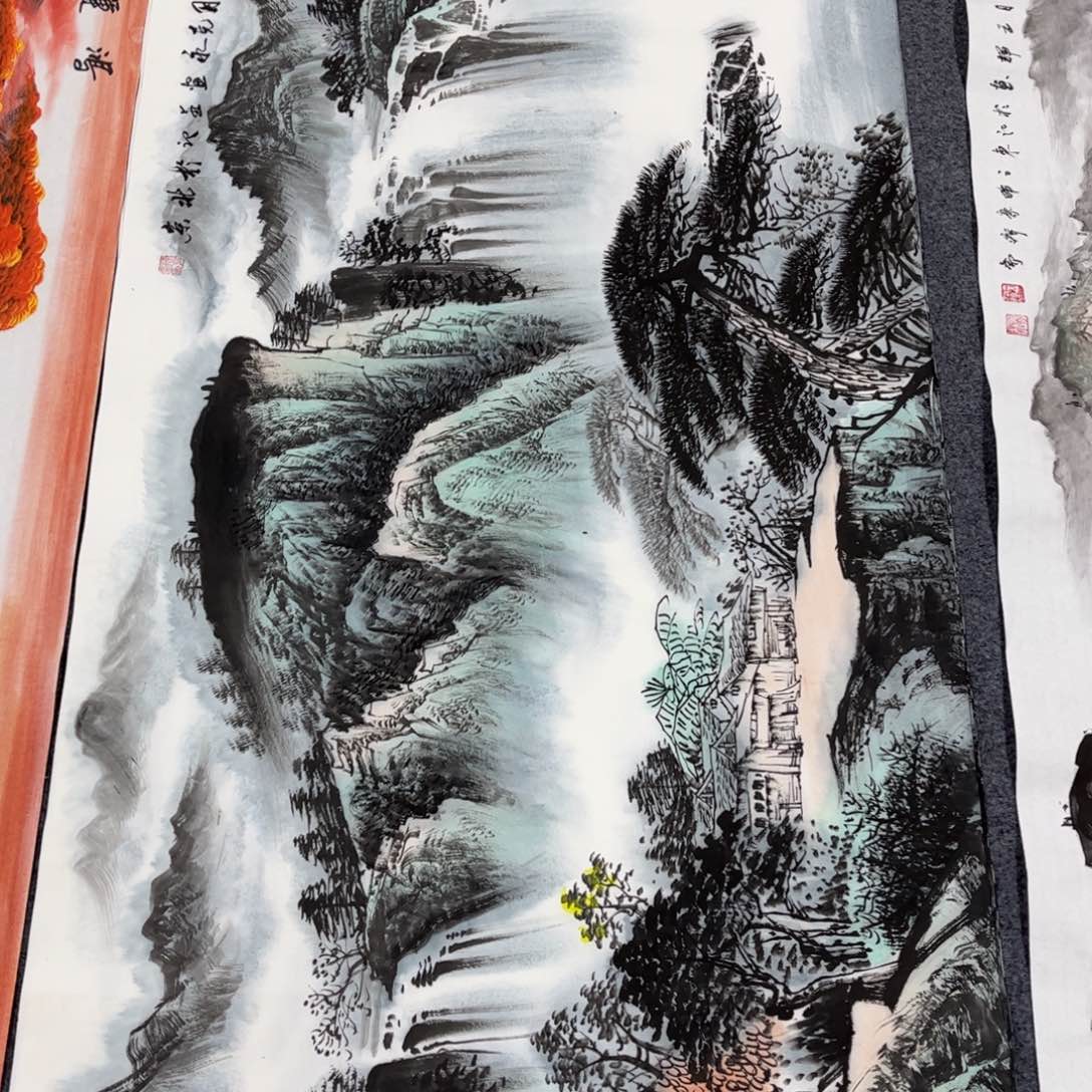 国画山水作品手绘