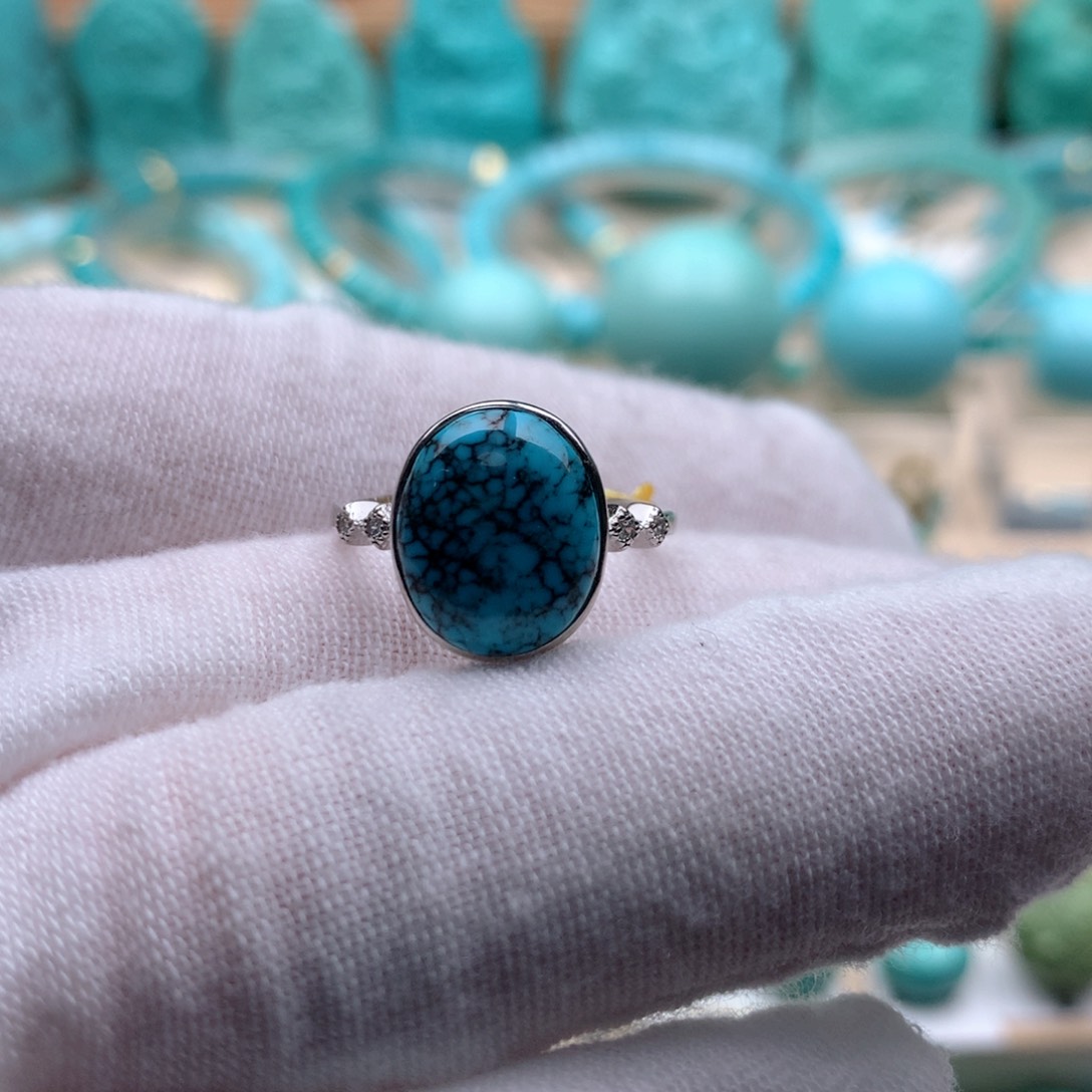 绿松石颈饰银S925镶嵌