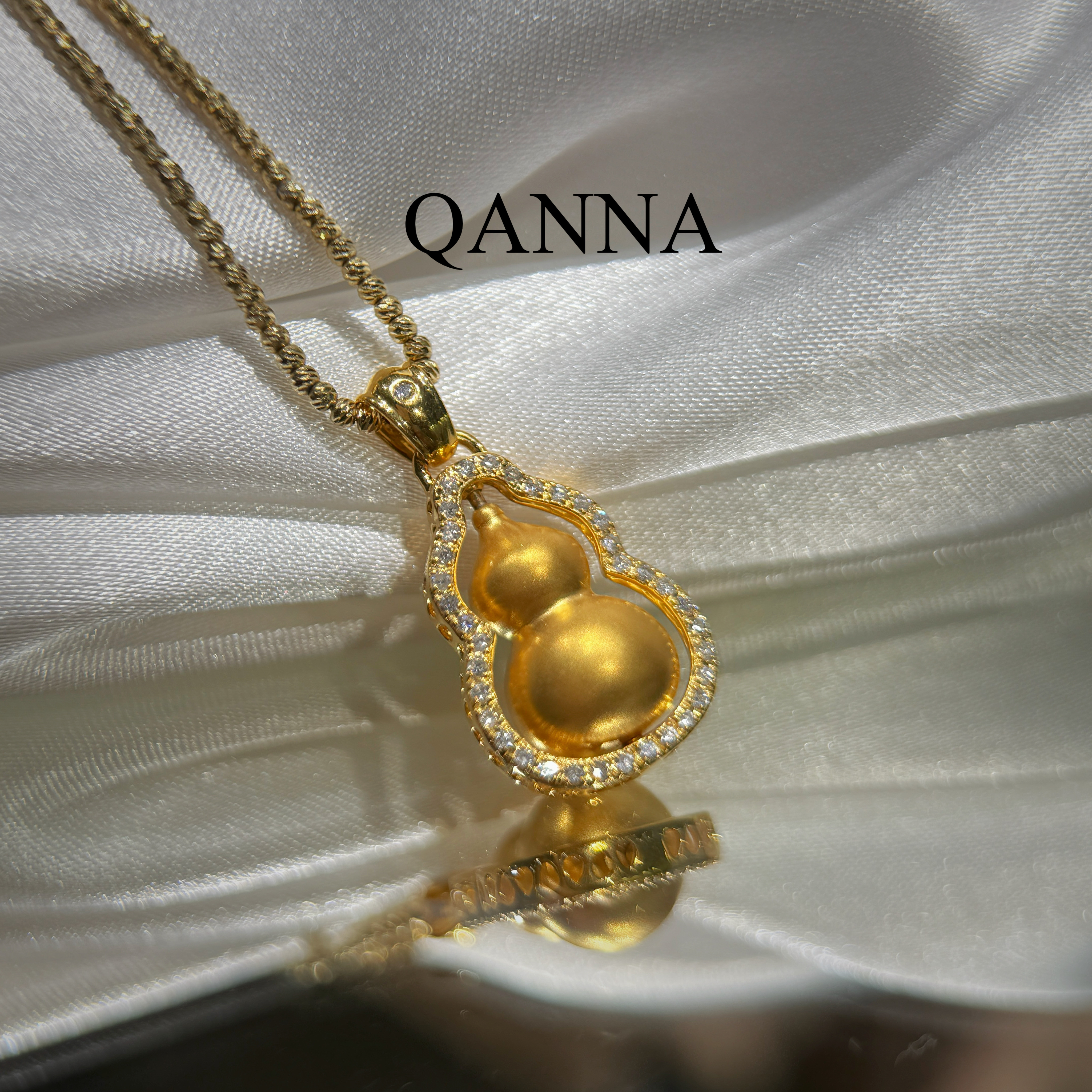 QANNA【旋转葫芦】【福禄设计款】国潮风百搭时尚钻石吊坠（不含链）AY