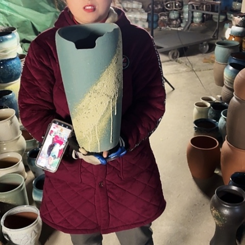 口15高38瑕疵盆子。