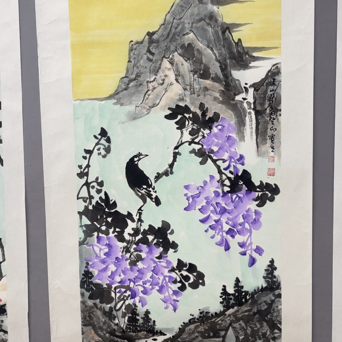 国画艺术家真人手绘