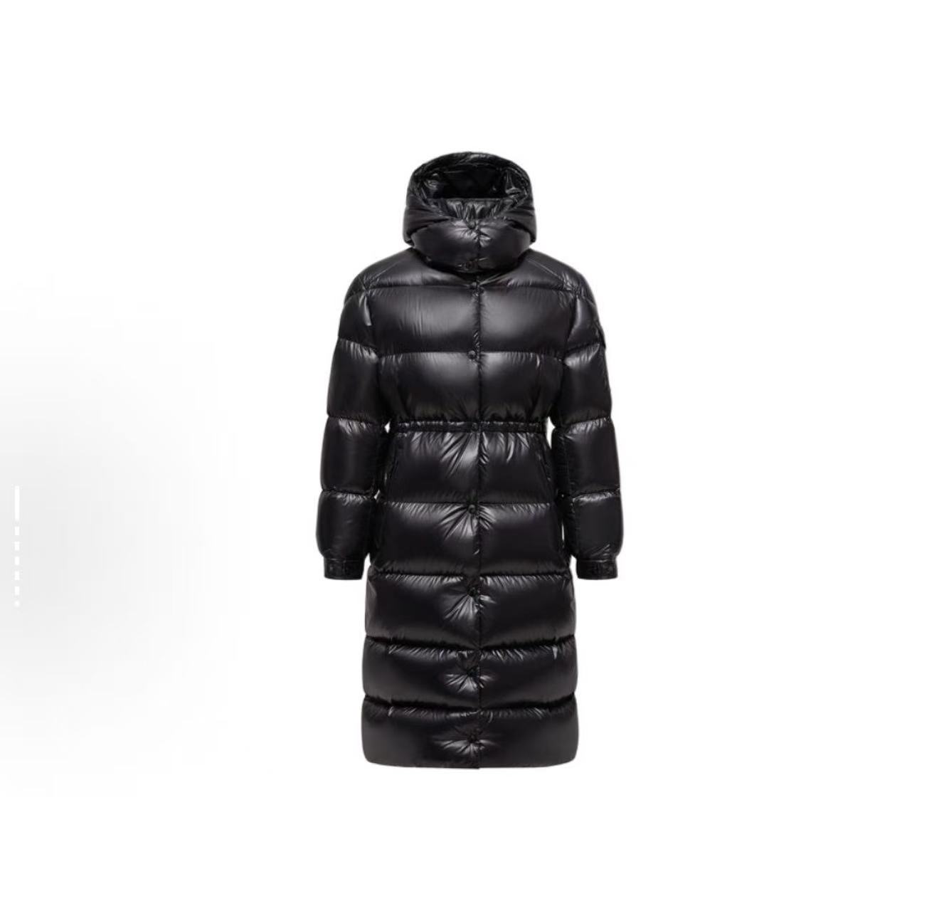  Cavettaz系列 宽松绗缝设计长款可脱卸帽羽绒服