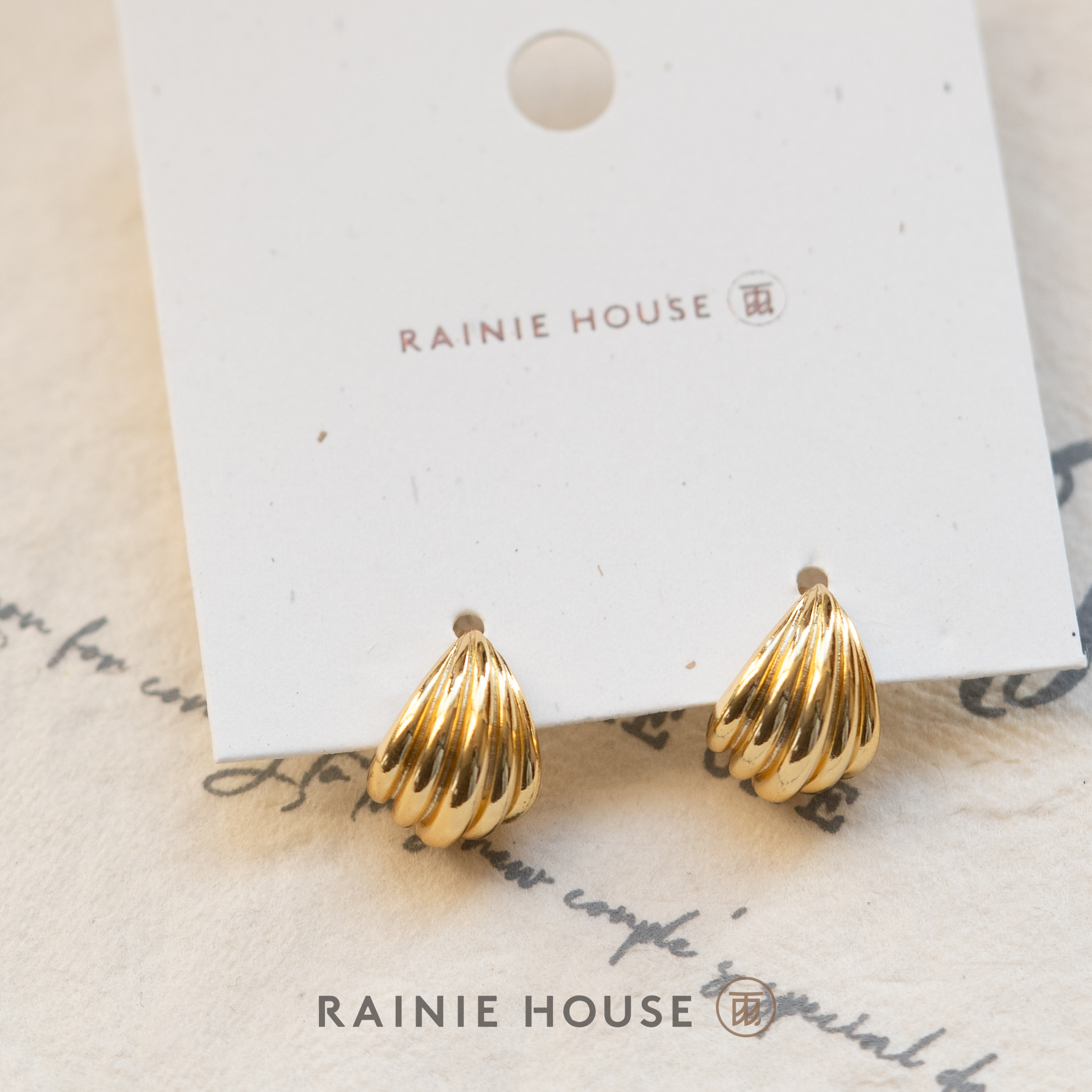 铜合金耳饰 贝壳亮面韩系简约时尚耳钉气质百搭