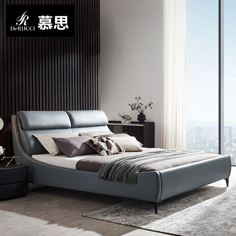 DE RUCCI/慕思皮床 035款主卧大床轻奢皮床现代双人床欧式婚床缘
