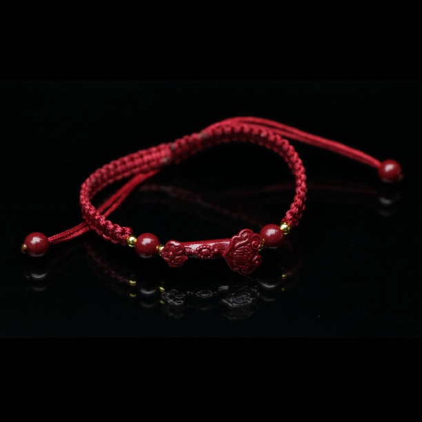 含辰砂工艺品“如愿”朱砂如意小众本命年红绳手链