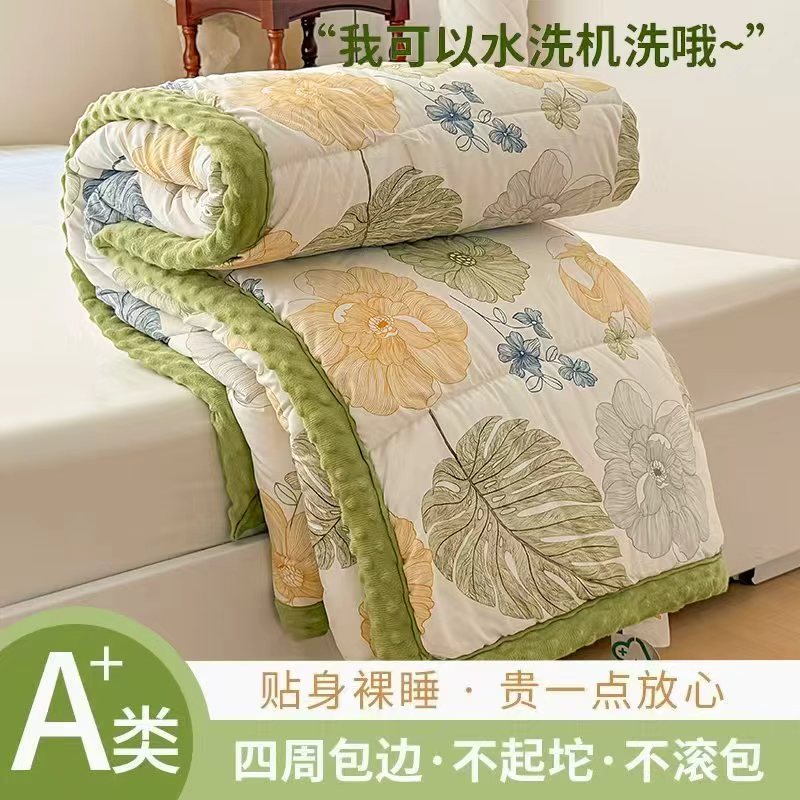 2025新款轻奢印花森林落叶印花春秋被L