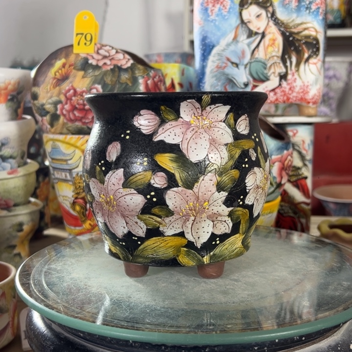 满38包邮景德镇手绘花盆