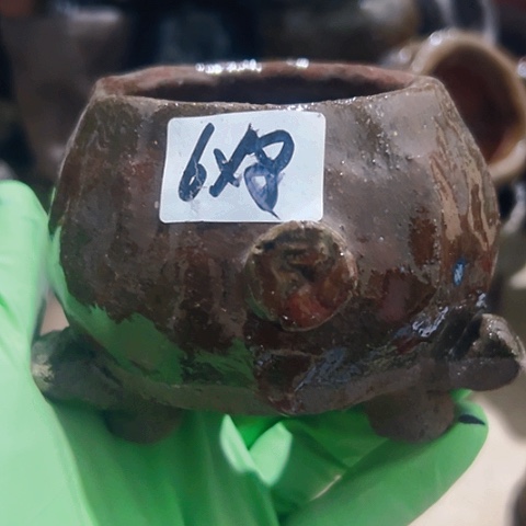 红陶粗陶花盆手工