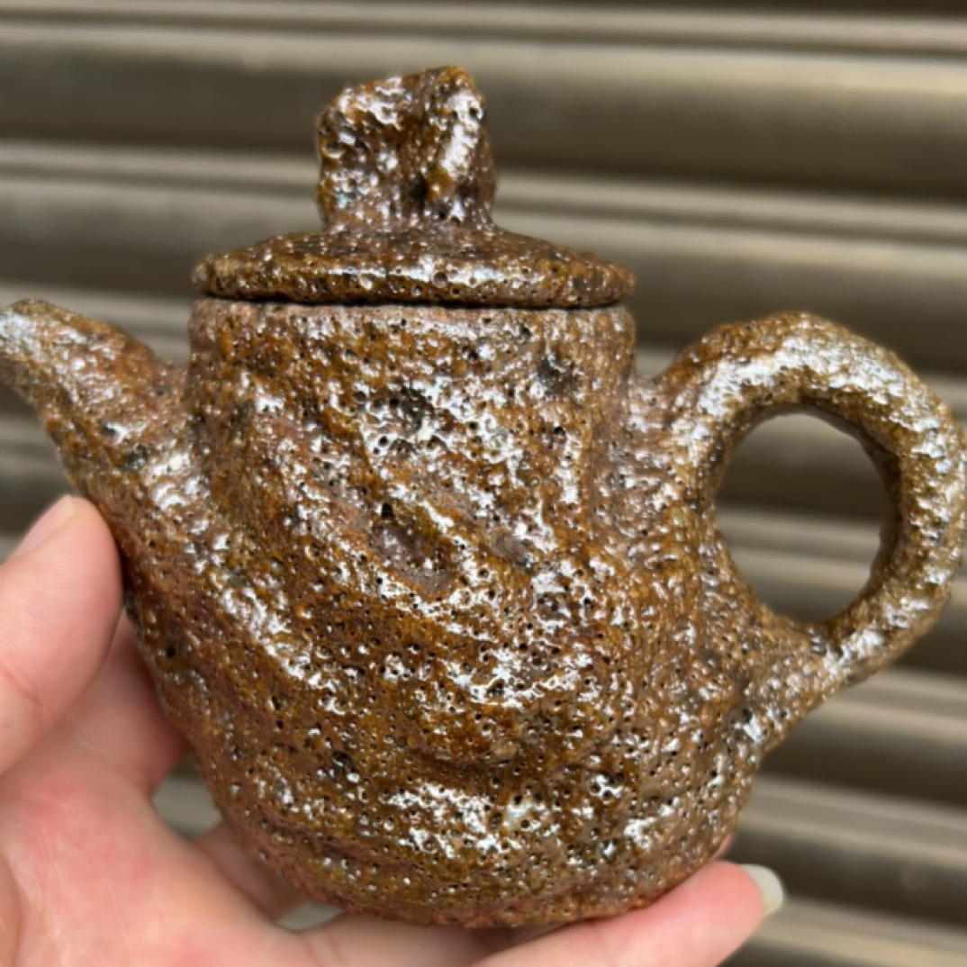 荥经砂器手工制作明火炭烧柴烧侧把壶茶壶手冲壶烧水壶170cc