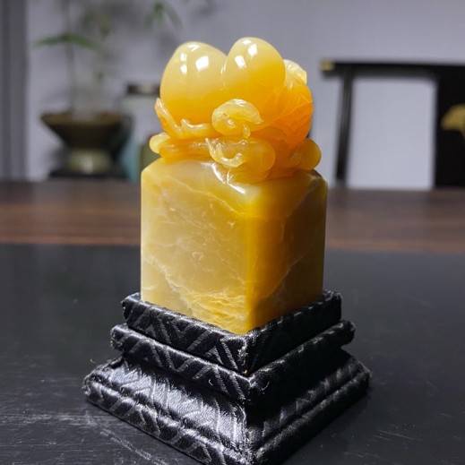 寿山大山晶石“祝三多”印章 周延军作